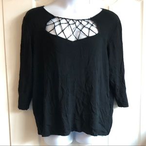 ❤️ Finity Woman Black 3X Long Sleeve Blouse